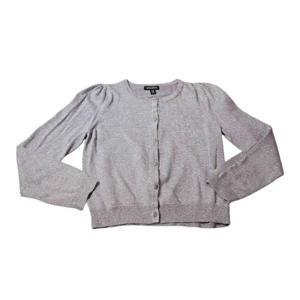 George sparkle silver sweater cardigan XL 14/16